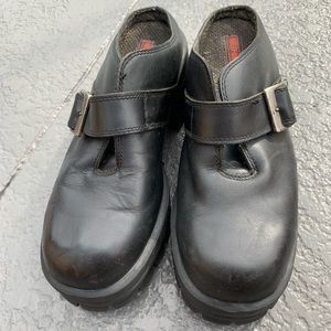 HARLEY DAVIDSON  BLACK LEATHER CLOGS SIZE 9